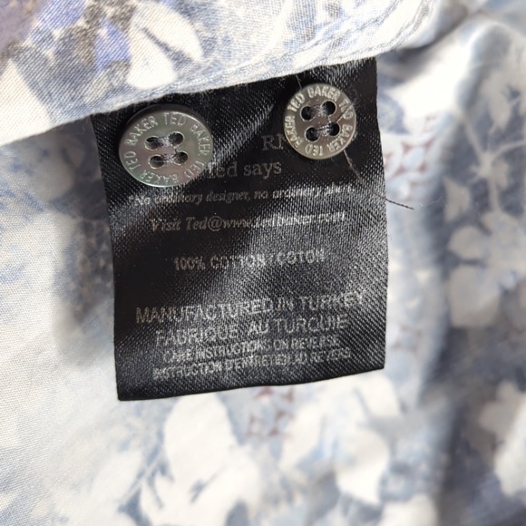Ted Baker Men’s Floral Long Sleeve Button Down Shirt - Picture 15 of 16